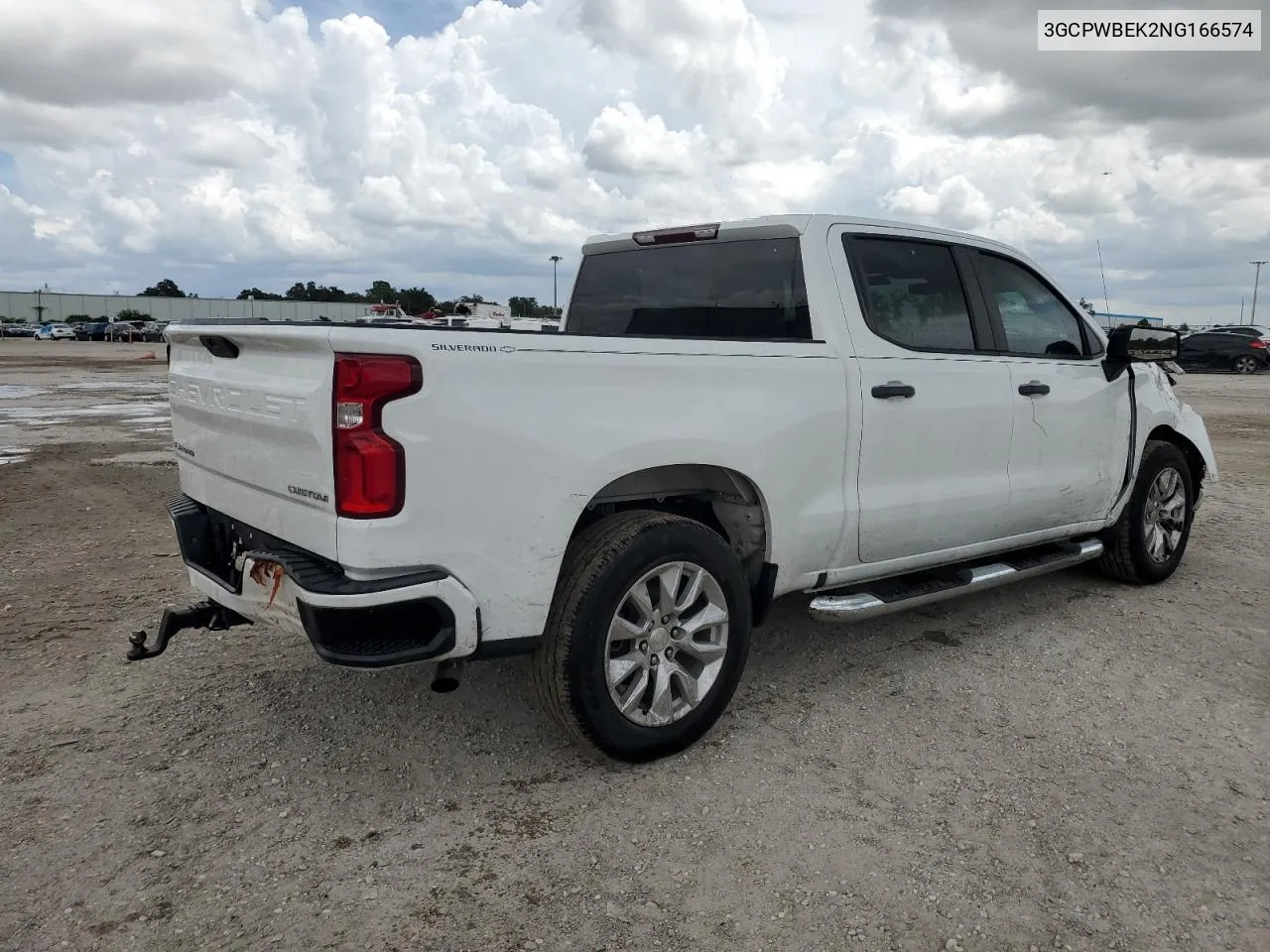 2022 Chevrolet Silverado Ltd C1500 Custom VIN: 3GCPWBEK2NG166574 Lot: 70135934