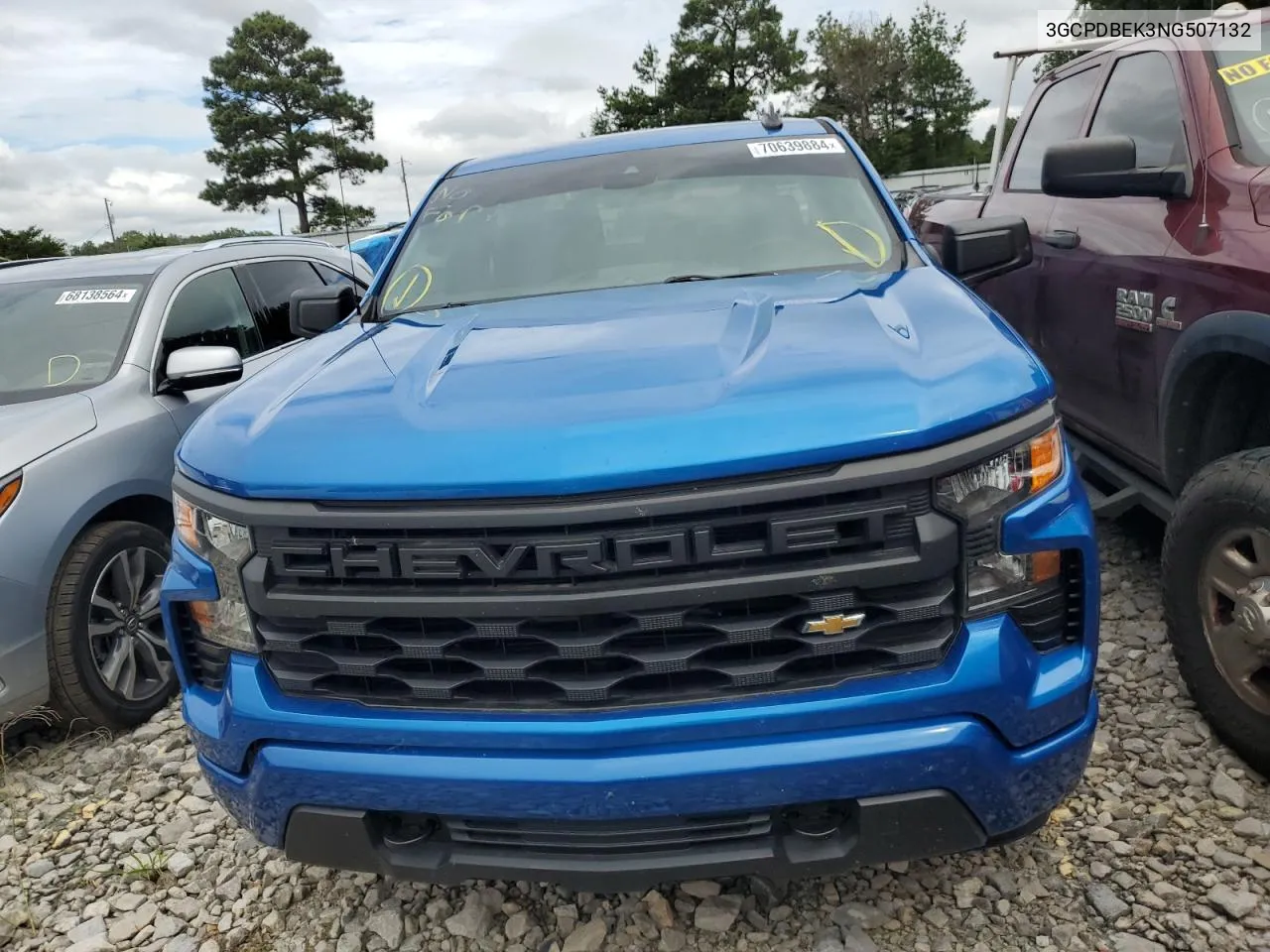 2022 Chevrolet Silverado K1500 Custom VIN: 3GCPDBEK3NG507132 Lot: 70639884