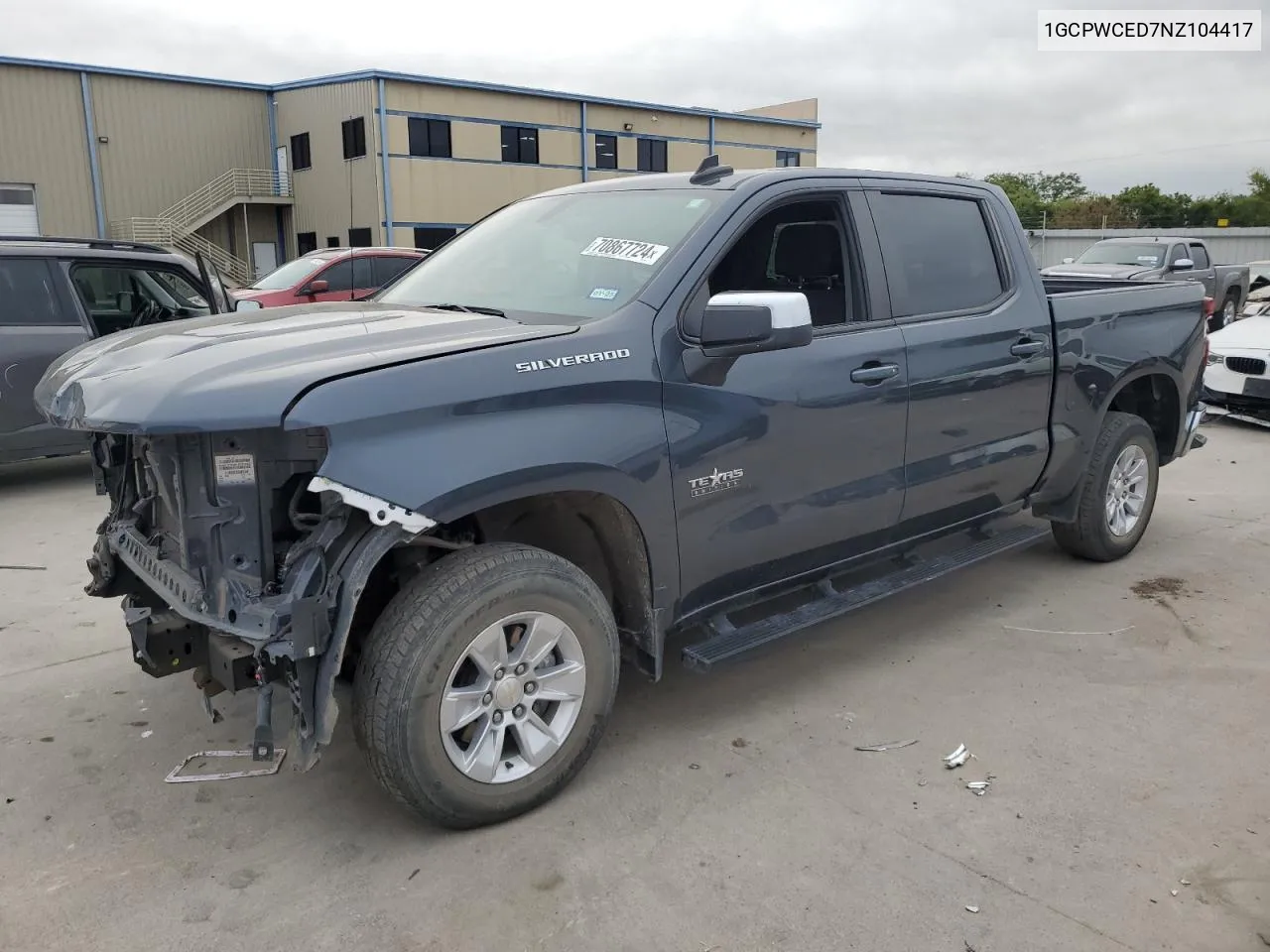 2022 Chevrolet Silverado Ltd C1500 Lt VIN: 1GCPWCED7NZ104417 Lot: 70867724