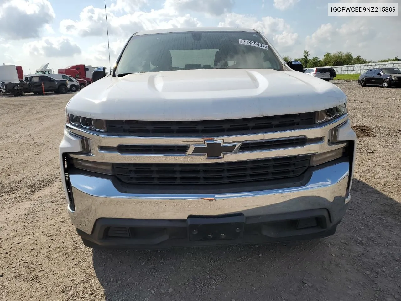 2022 Chevrolet Silverado Ltd C1500 Lt VIN: 1GCPWCED9NZ215809 Lot: 71849404