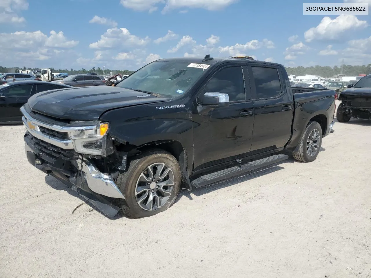 2022 Chevrolet Silverado C1500 Lt VIN: 3GCPACET5NG686622 Lot: 72154964