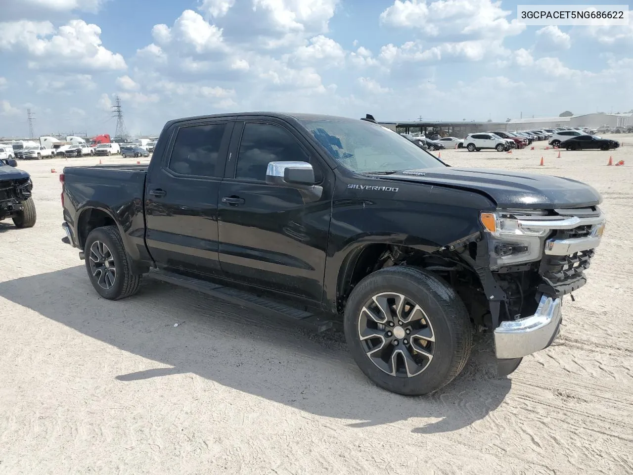 2022 Chevrolet Silverado C1500 Lt VIN: 3GCPACET5NG686622 Lot: 72154964