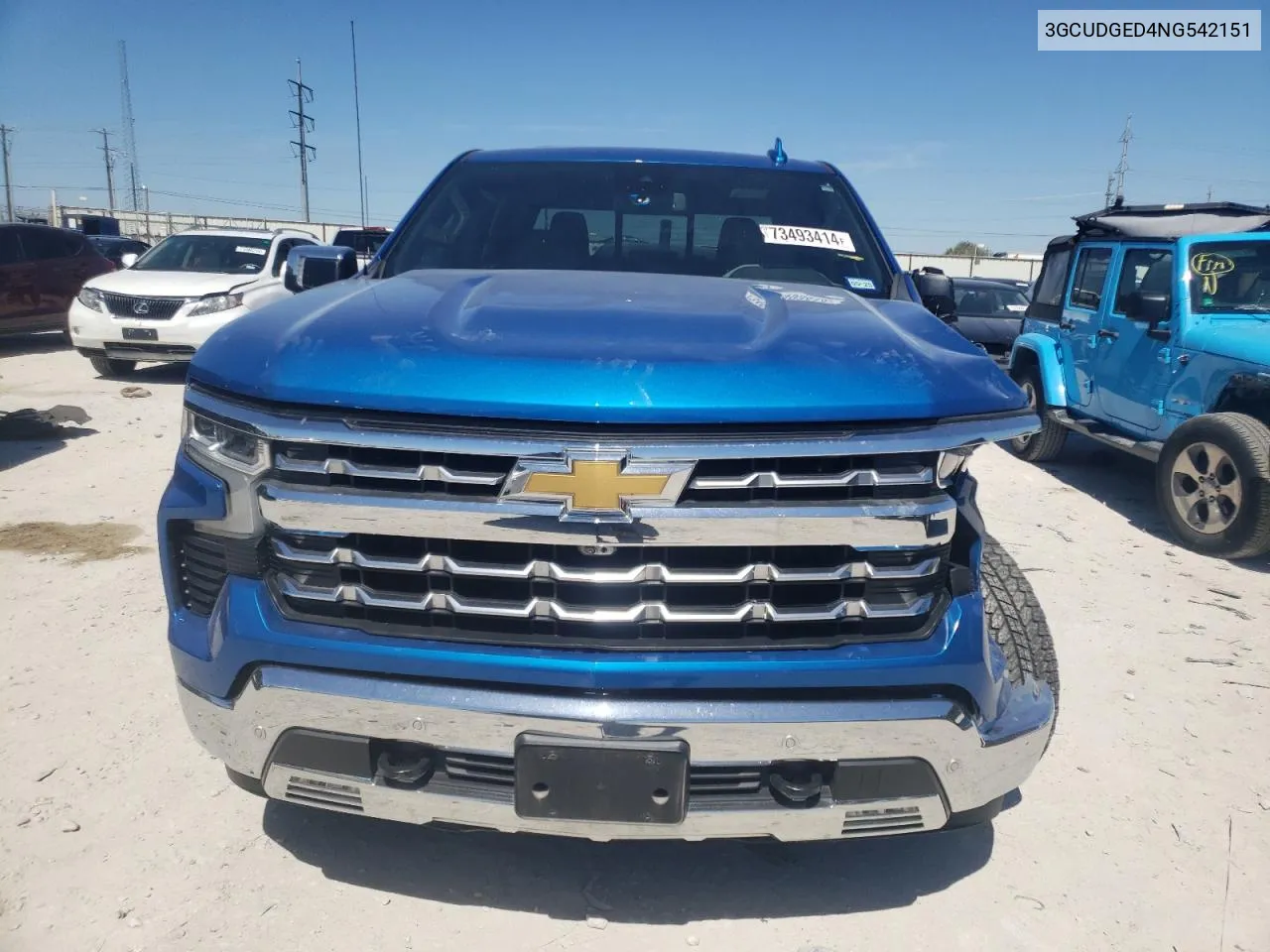 2022 Chevrolet Silverado K1500 Ltz VIN: 3GCUDGED4NG542151 Lot: 73493414