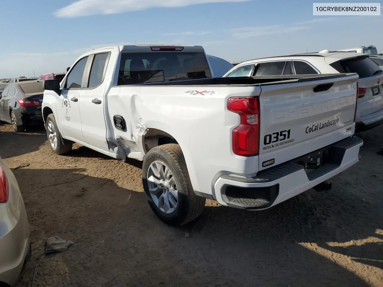 1GCRYBEK8NZ200102 2022 Chevrolet Silverado Ltd K1500 Custom