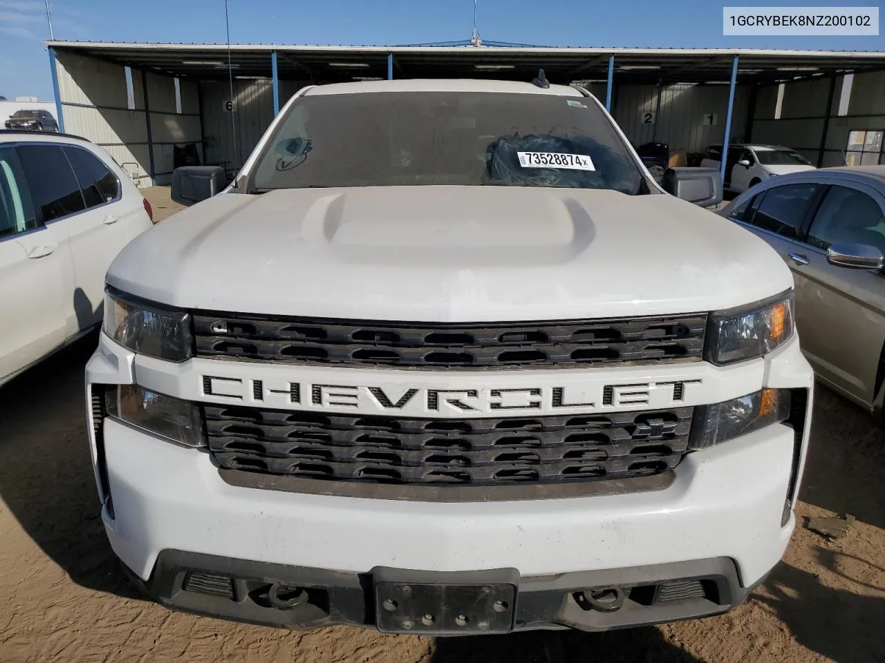 2022 Chevrolet Silverado Ltd K1500 Custom VIN: 1GCRYBEK8NZ200102 Lot: 73528874