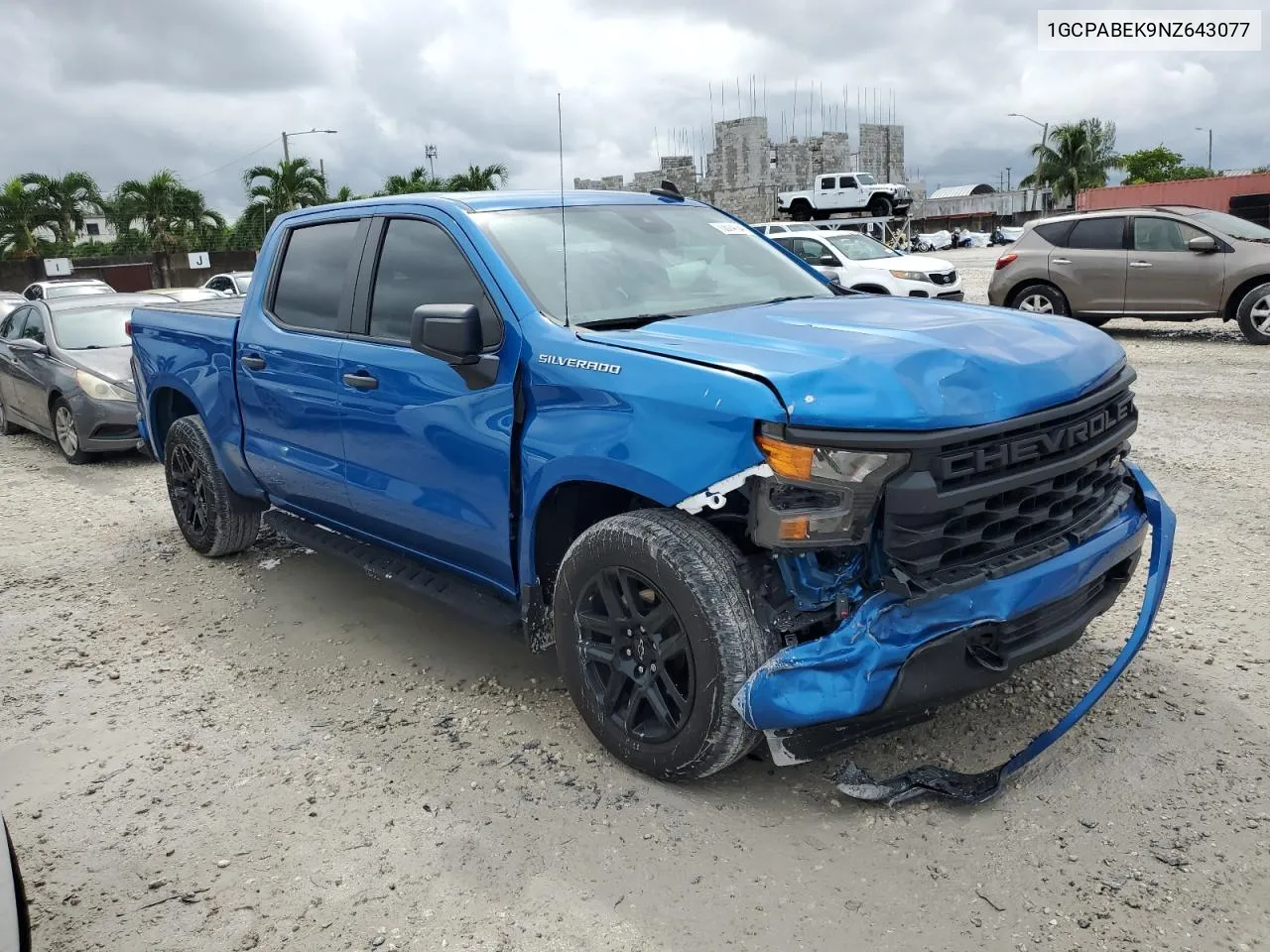 2022 Chevrolet Silverado C1500 Custom VIN: 1GCPABEK9NZ643077 Lot: 73574134