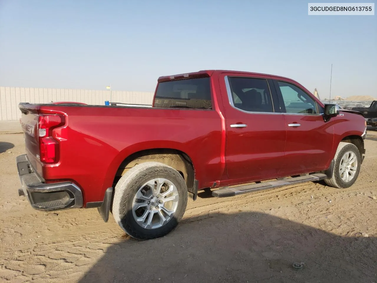 2022 Chevrolet Silverado K1500 Ltz VIN: 3GCUDGED8NG613755 Lot: 73769124