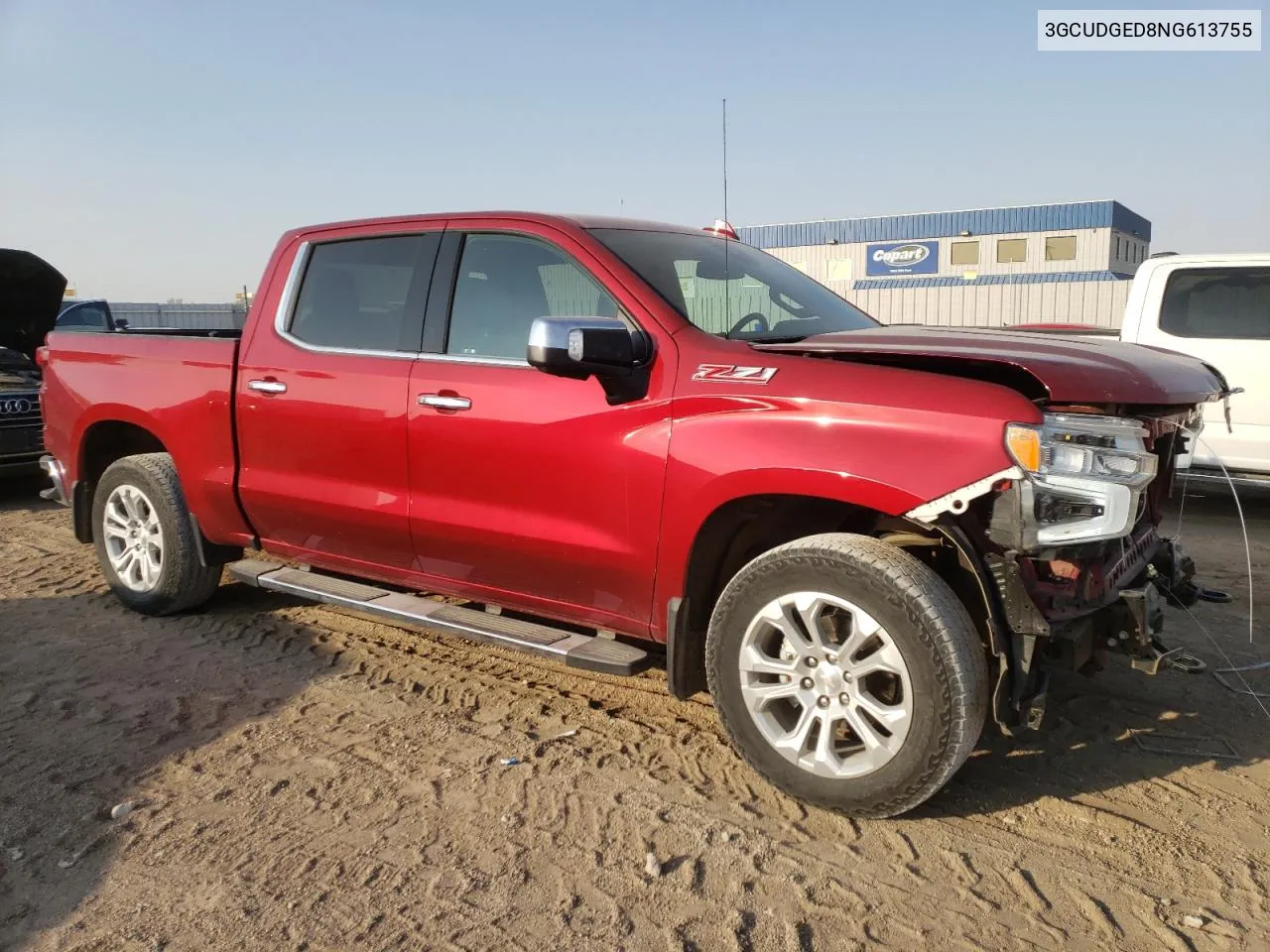 2022 Chevrolet Silverado K1500 Ltz VIN: 3GCUDGED8NG613755 Lot: 73769124