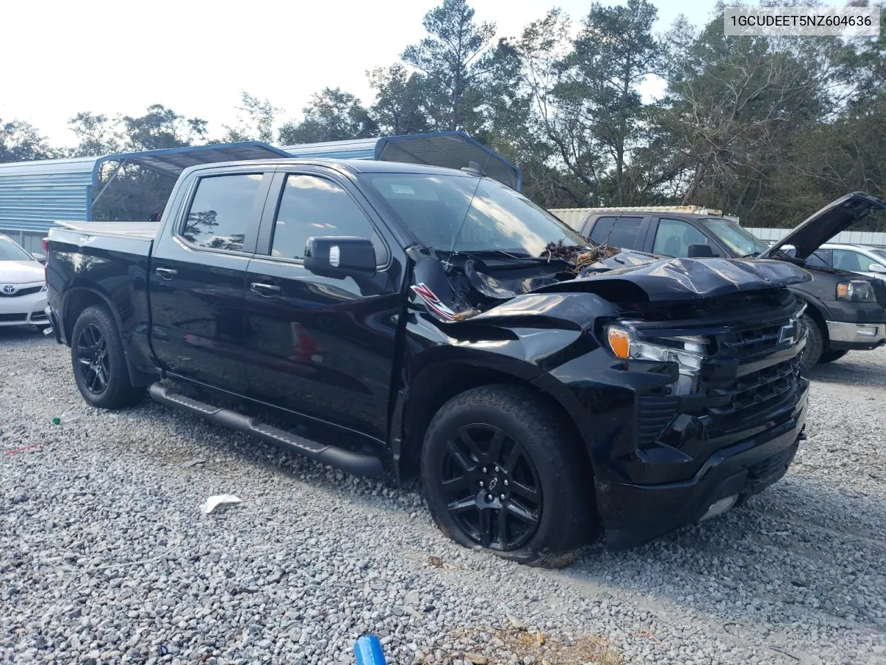 2022 Chevrolet Silverado K1500 Rst VIN: 1GCUDEET5NZ604636 Lot: 74376334