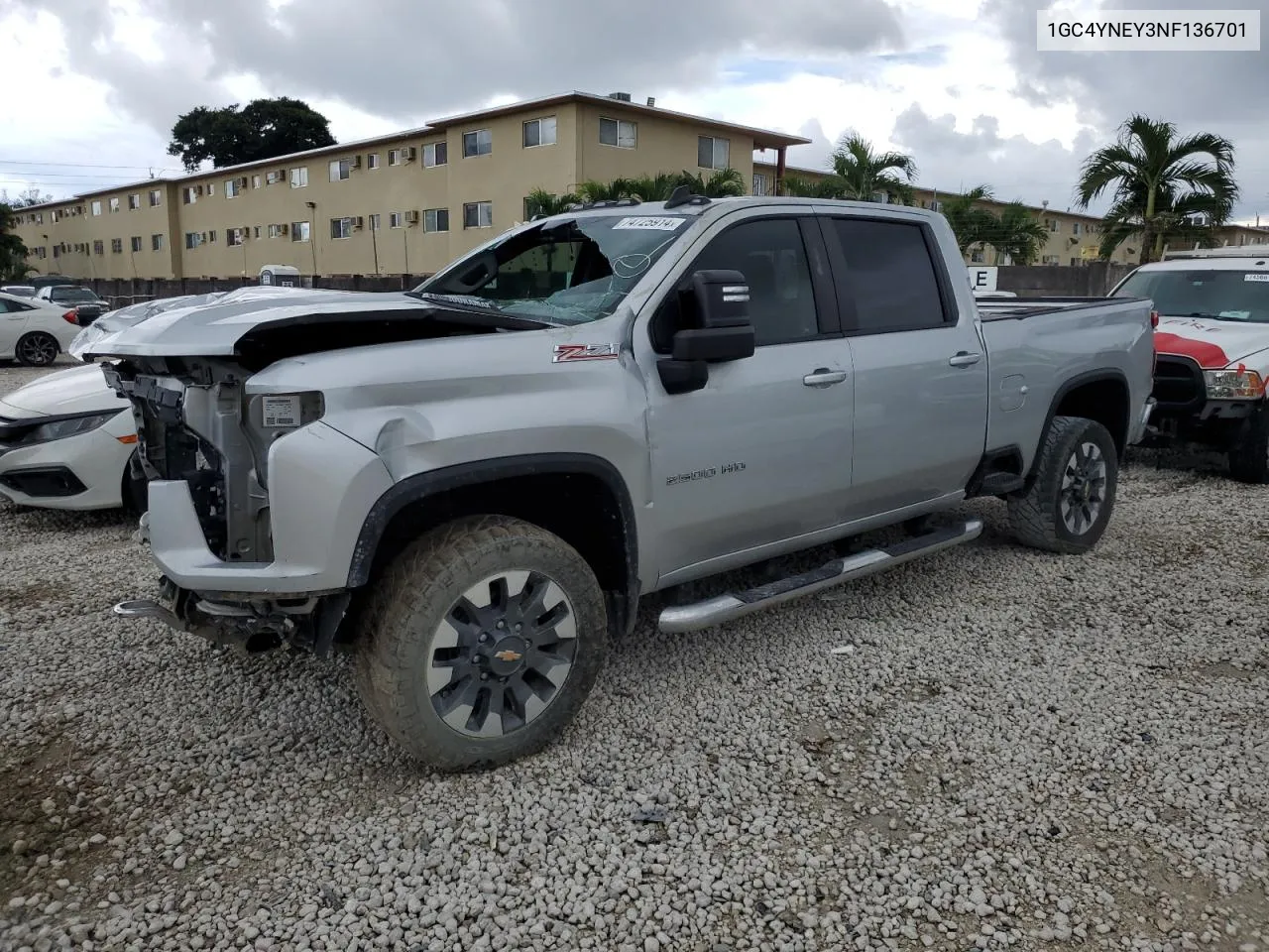 2022 Chevrolet Silverado K2500 Heavy Duty Lt VIN: 1GC4YNEY3NF136701 Lot: 74725914