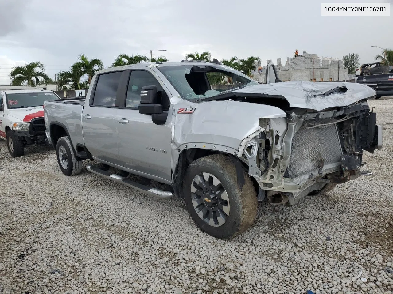 1GC4YNEY3NF136701 2022 Chevrolet Silverado K2500 Heavy Duty Lt