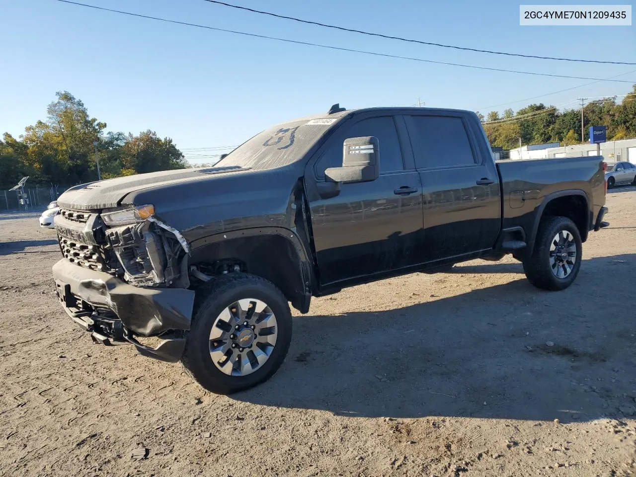 2022 Chevrolet Silverado K2500 Custom VIN: 2GC4YME70N1209435 Lot: 74801464