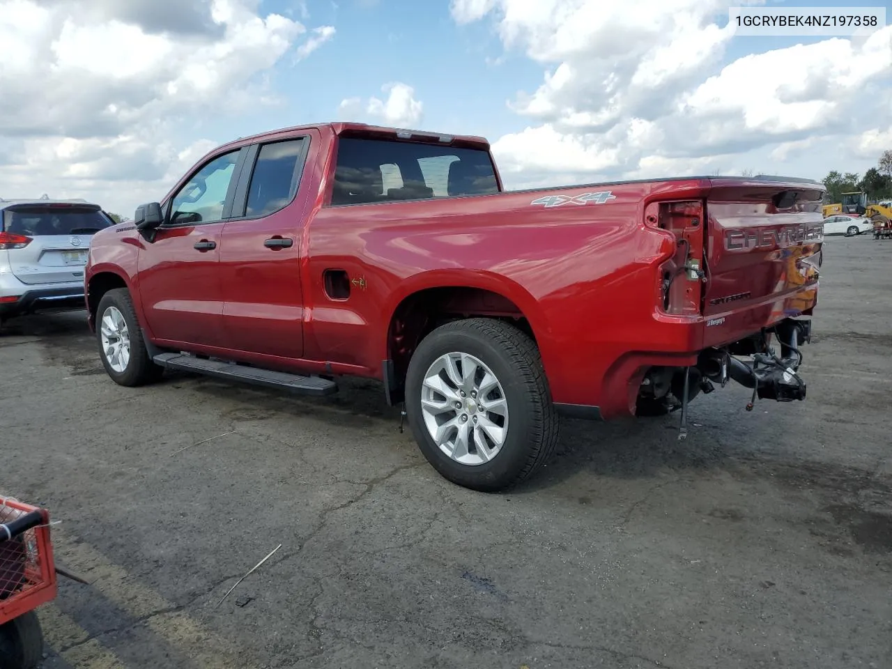 2022 Chevrolet Silverado Ltd K1500 Custom VIN: 1GCRYBEK4NZ197358 Lot: 74854604