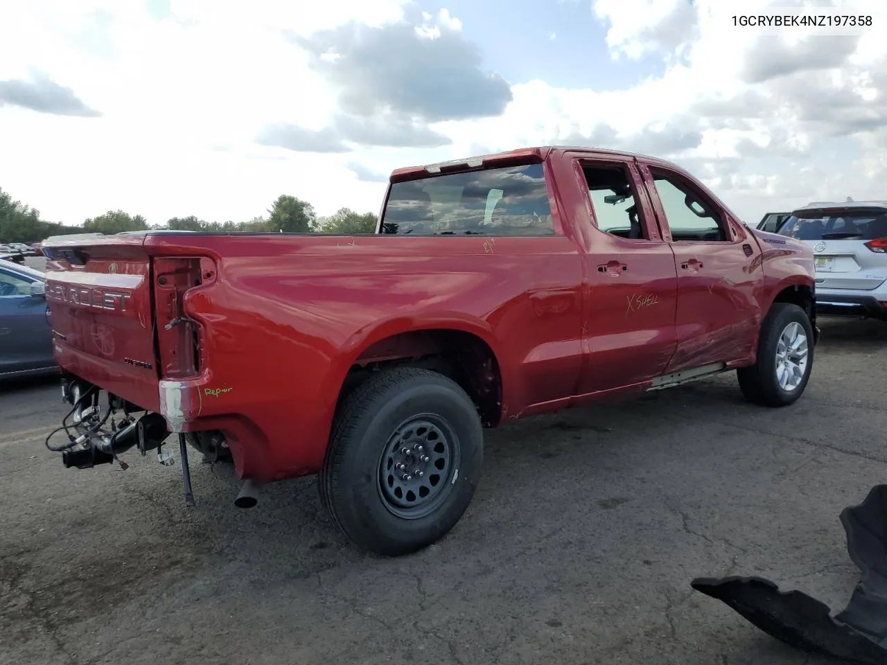 2022 Chevrolet Silverado Ltd K1500 Custom VIN: 1GCRYBEK4NZ197358 Lot: 74854604