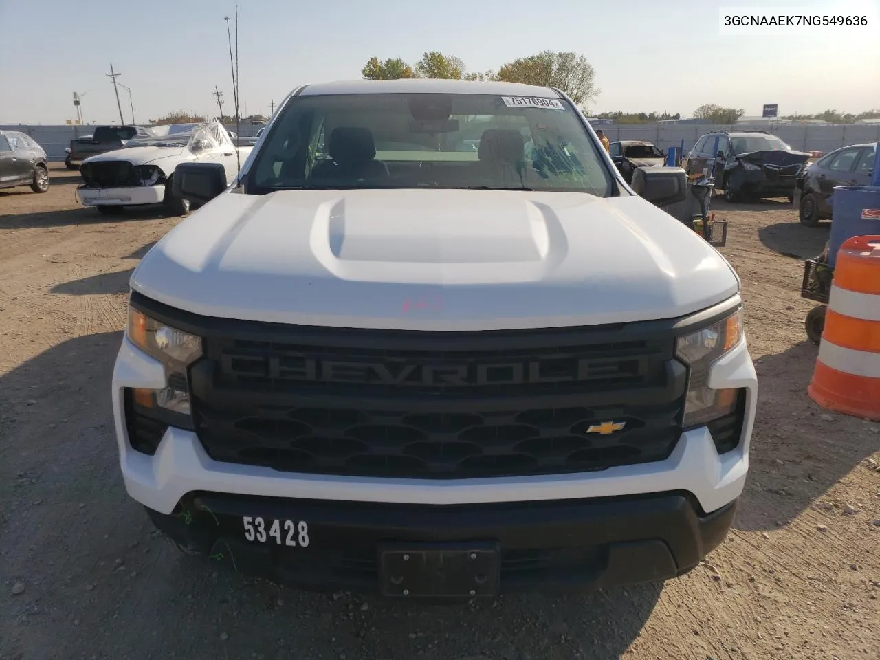 2022 Chevrolet Silverado C1500 VIN: 3GCNAAEK7NG549636 Lot: 75176904