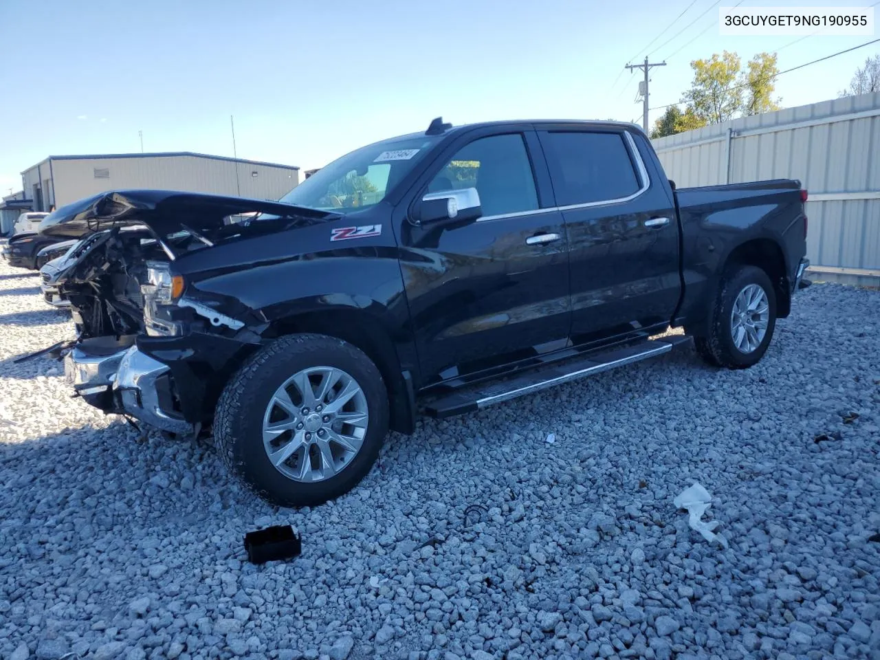 2022 Chevrolet Silverado Ltd K1500 Ltz VIN: 3GCUYGET9NG190955 Lot: 75223464