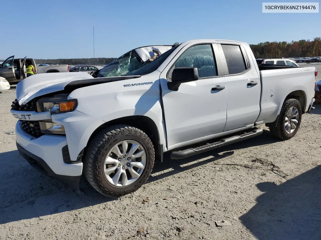 2022 Chevrolet Silverado Ltd K1500 Custom VIN: 1GCRYBEK6NZ194476 Lot: 76802004