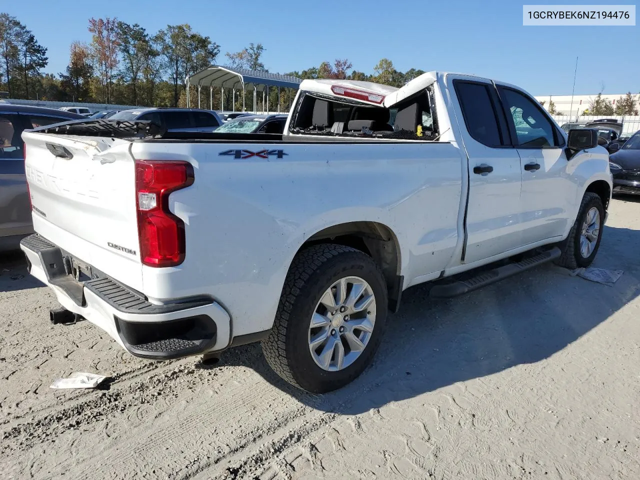 2022 Chevrolet Silverado Ltd K1500 Custom VIN: 1GCRYBEK6NZ194476 Lot: 76802004