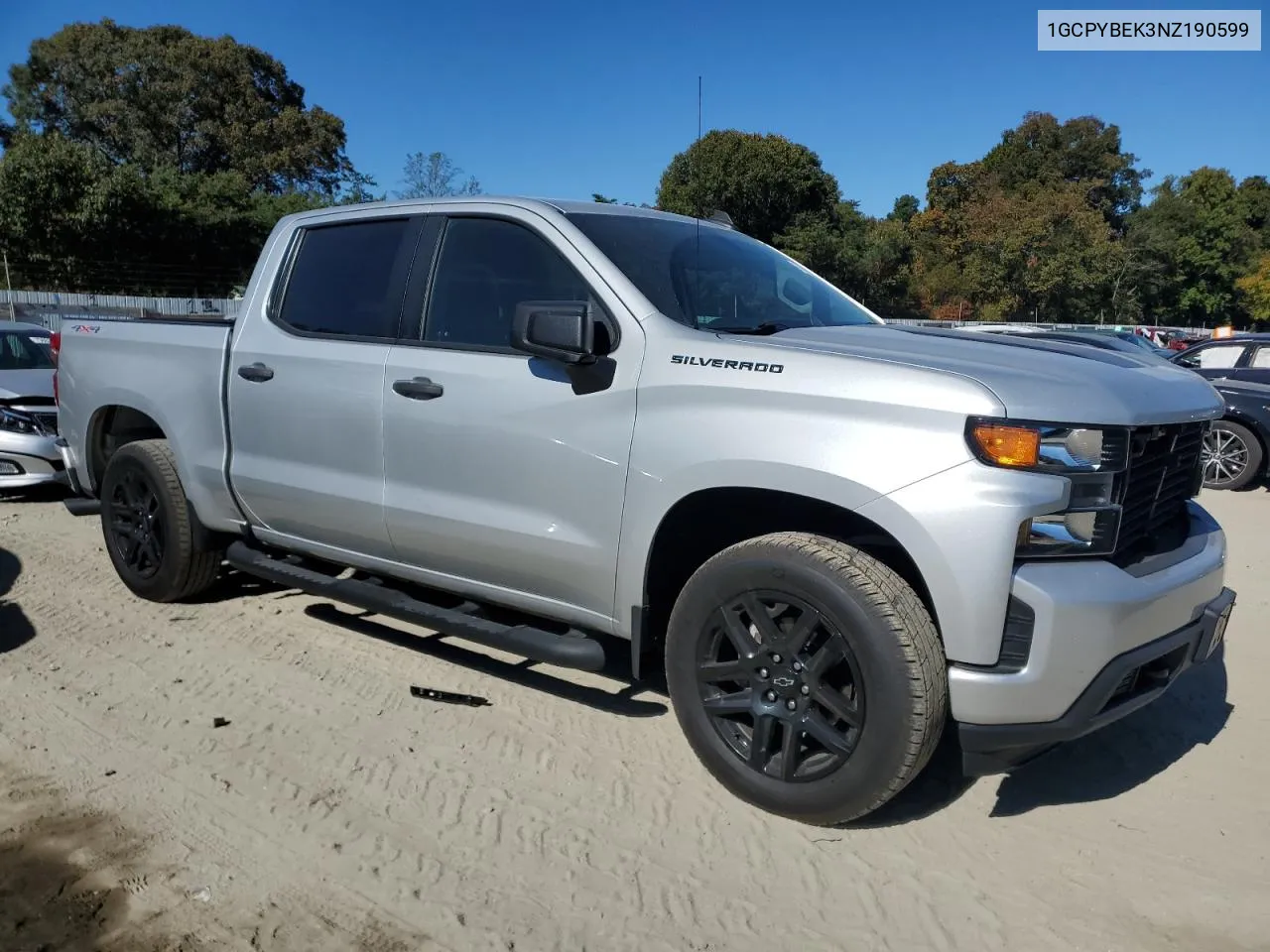 2022 Chevrolet Silverado Ltd K1500 Custom VIN: 1GCPYBEK3NZ190599 Lot: 76968774