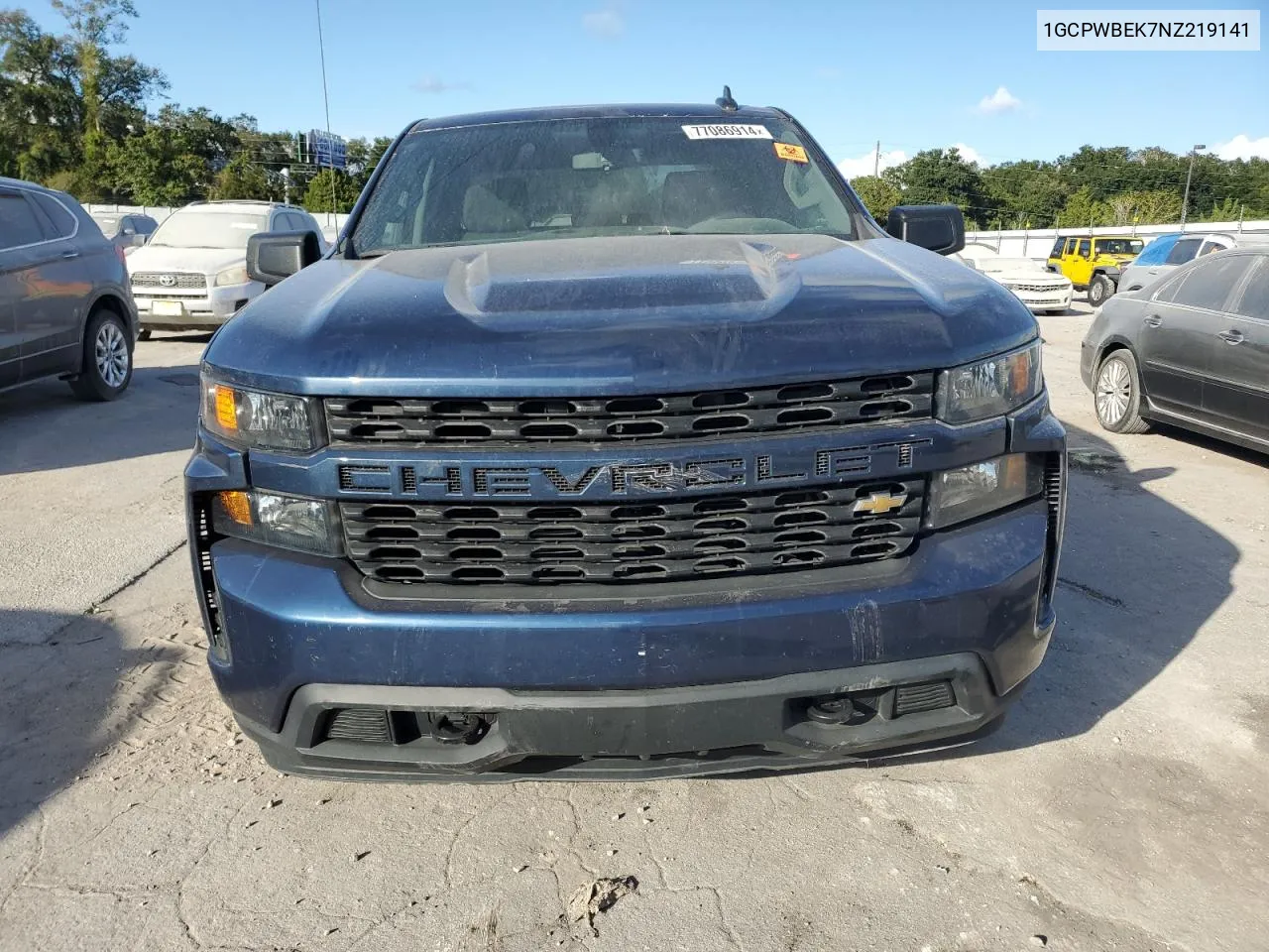 2022 Chevrolet Silverado Ltd C1500 Custom VIN: 1GCPWBEK7NZ219141 Lot: 77086914