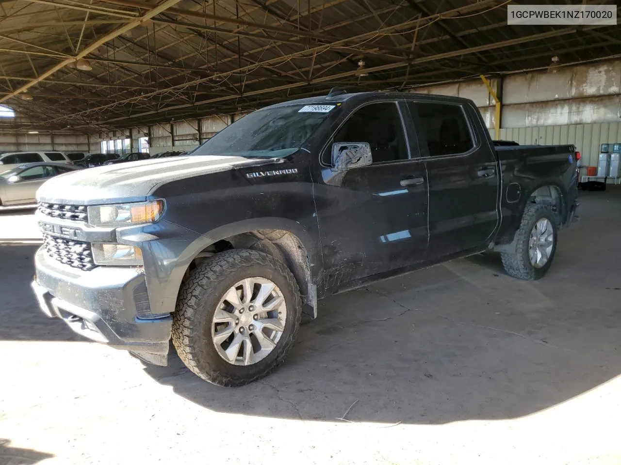 2022 Chevrolet Silverado Ltd C1500 Custom VIN: 1GCPWBEK1NZ170020 Lot: 77198694