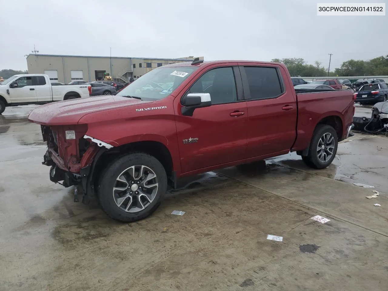 2022 Chevrolet Silverado Ltd C1500 Lt VIN: 3GCPWCED2NG141522 Lot: 77823414