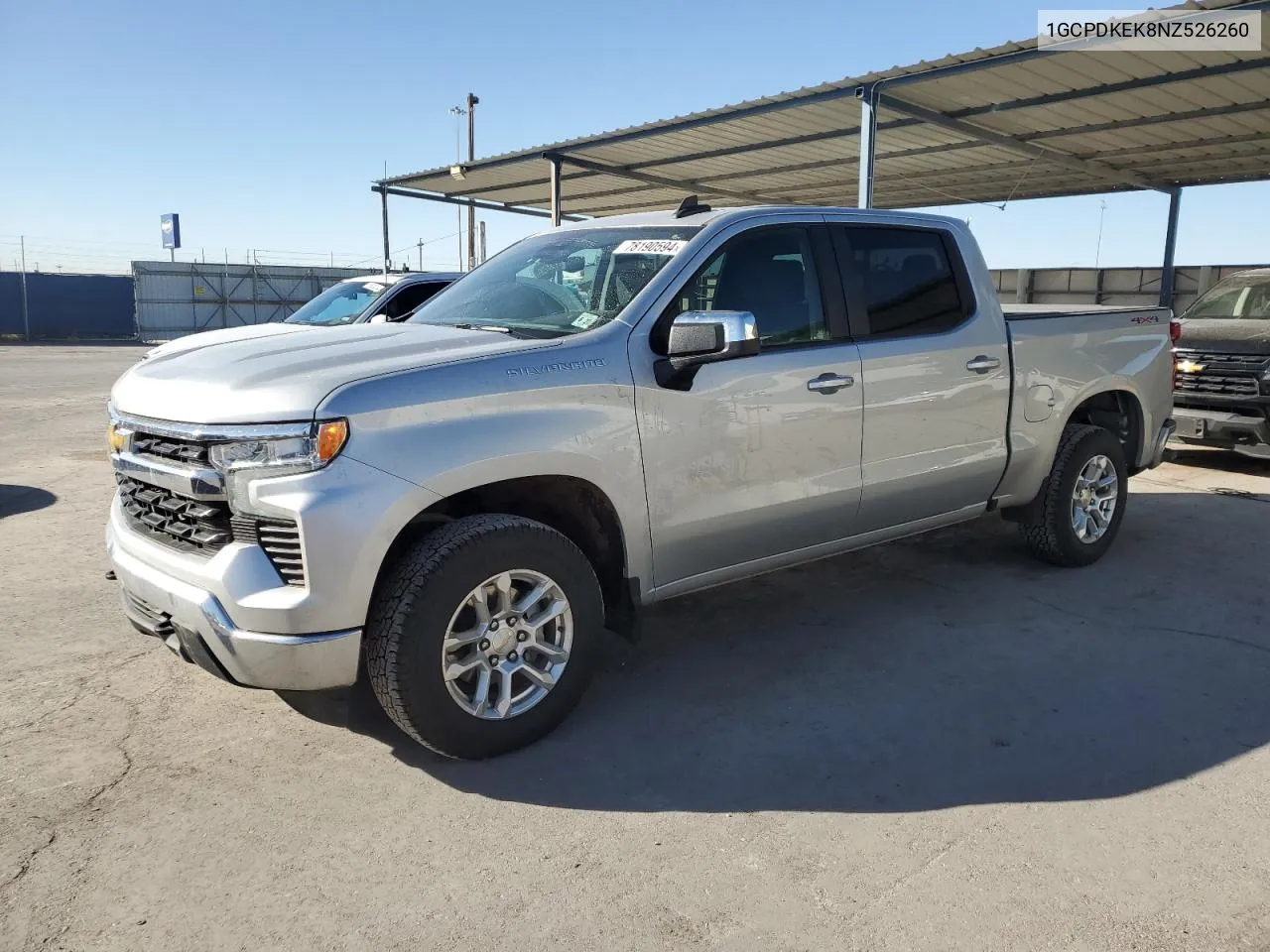 2022 Chevrolet Silverado K1500 Lt-L VIN: 1GCPDKEK8NZ526260 Lot: 78190594