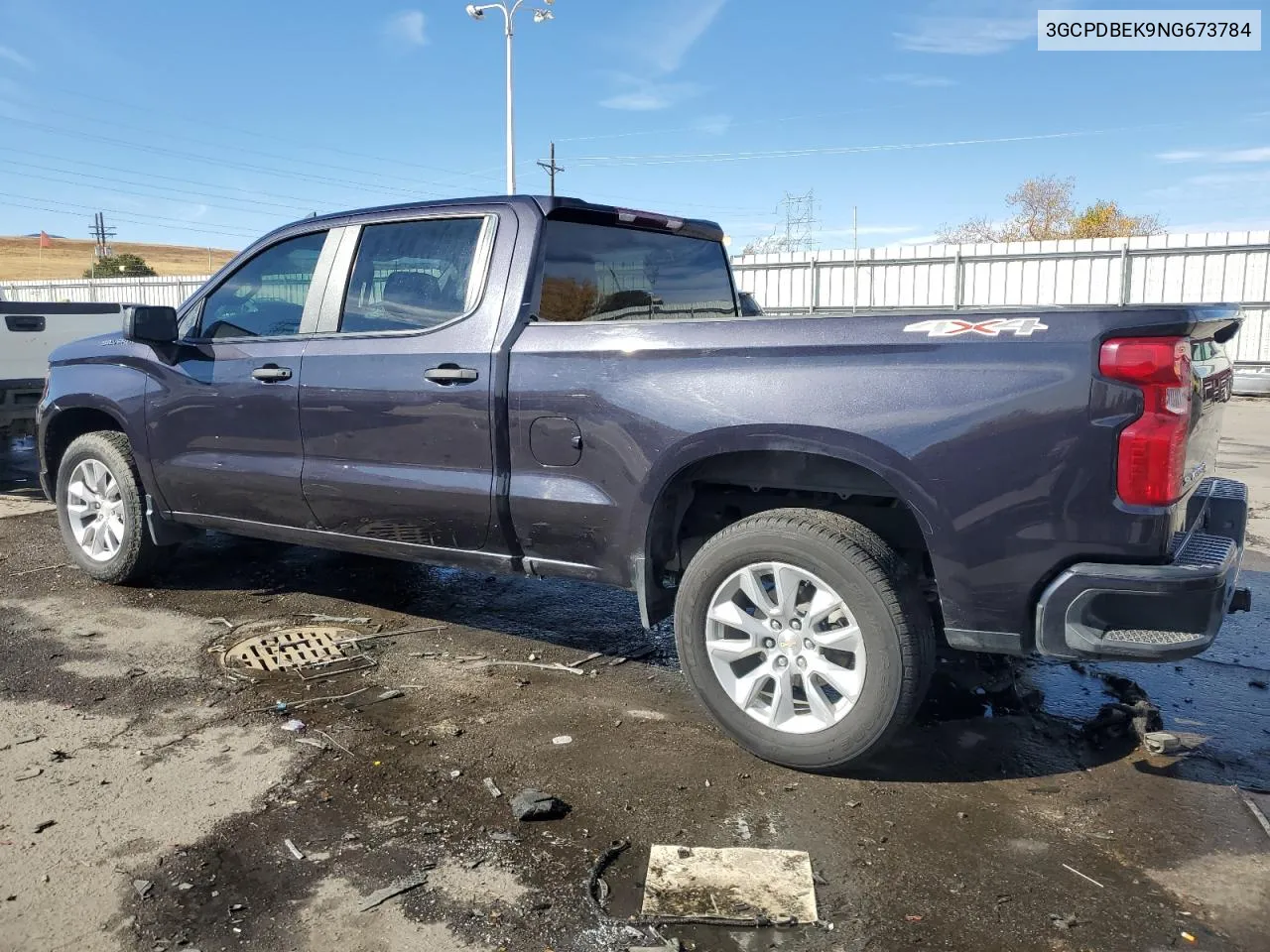 2022 Chevrolet Silverado K1500 Custom VIN: 3GCPDBEK9NG673784 Lot: 78635304