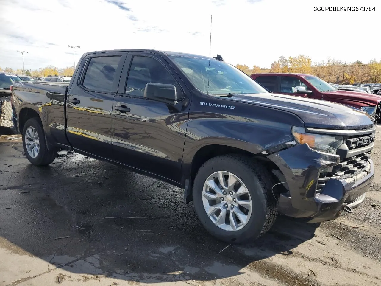 2022 Chevrolet Silverado K1500 Custom VIN: 3GCPDBEK9NG673784 Lot: 78635304