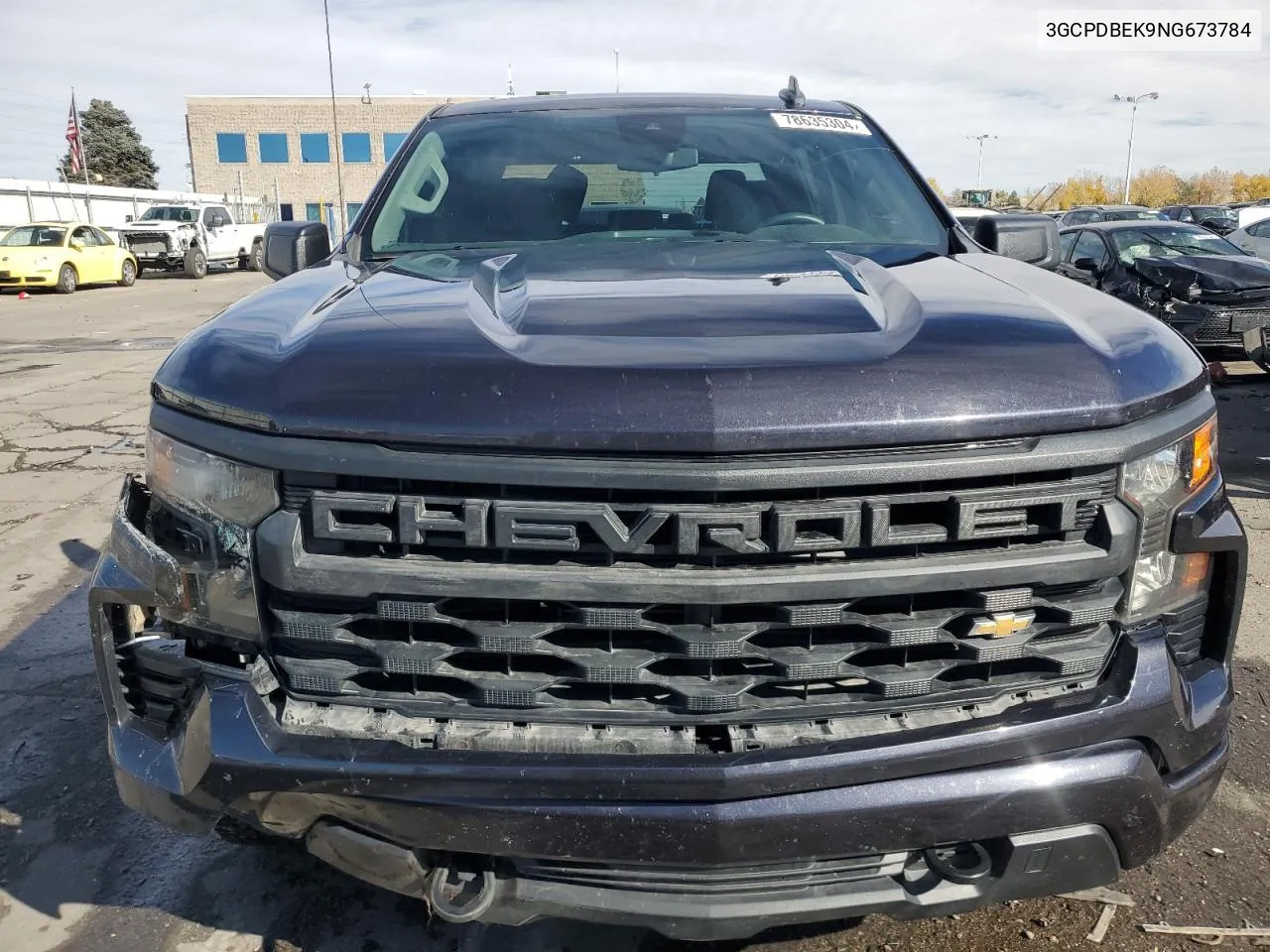 2022 Chevrolet Silverado K1500 Custom VIN: 3GCPDBEK9NG673784 Lot: 78635304