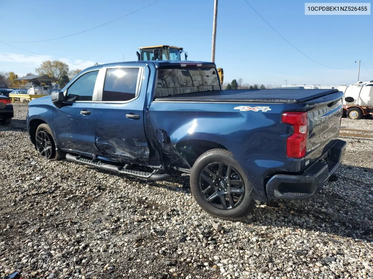 2022 Chevrolet Silverado K1500 Custom VIN: 1GCPDBEK1NZ526455 Lot: 79332704