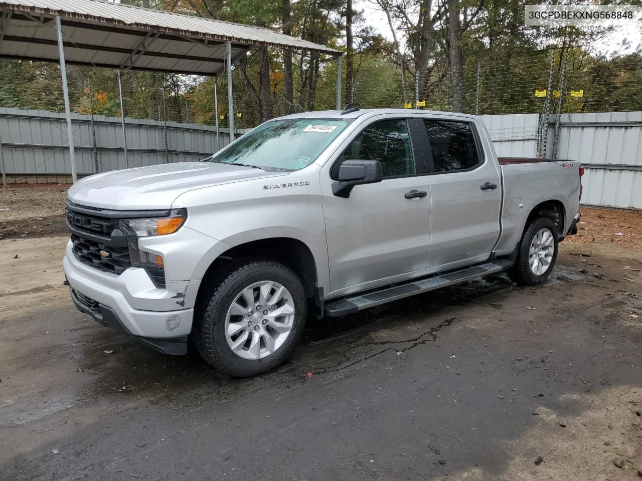 2022 Chevrolet Silverado K1500 Custom VIN: 3GCPDBEKXNG568848 Lot: 79414004