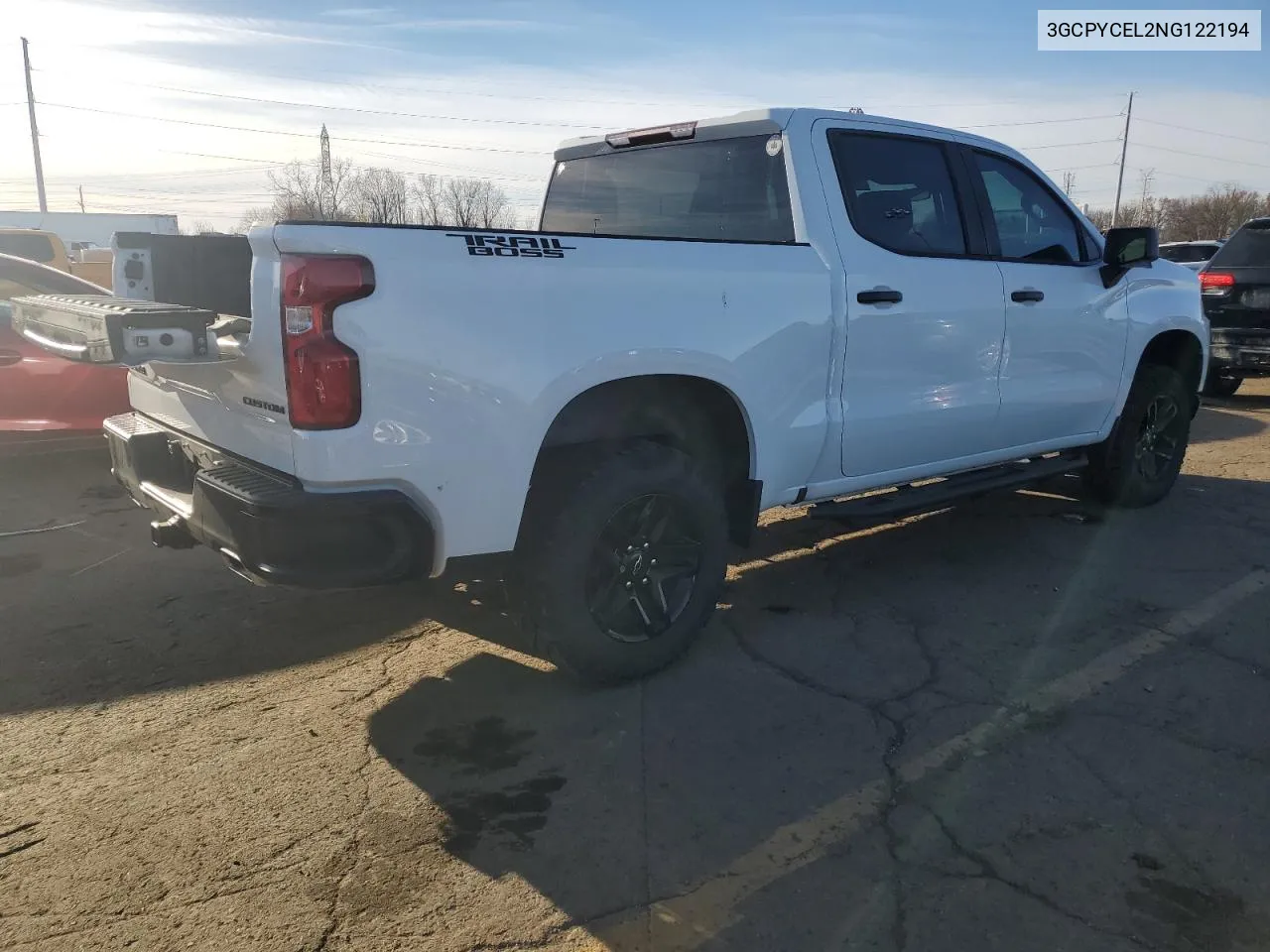 2022 Chevrolet Silverado Ltd K1500 Trail Boss Custom VIN: 3GCPYCEL2NG122194 Lot: 79544794