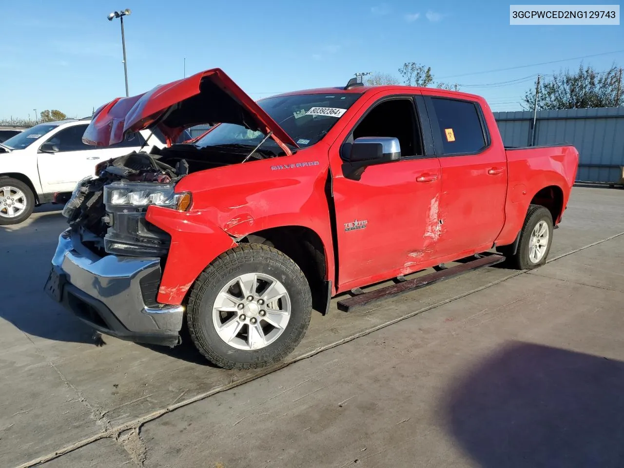 2022 Chevrolet Silverado Ltd C1500 Lt VIN: 3GCPWCED2NG129743 Lot: 80392364