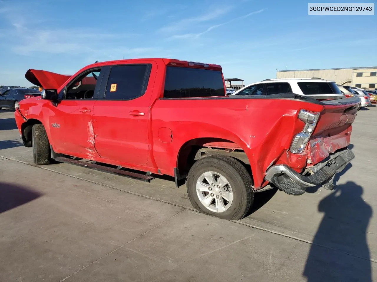 2022 Chevrolet Silverado Ltd C1500 Lt VIN: 3GCPWCED2NG129743 Lot: 80392364