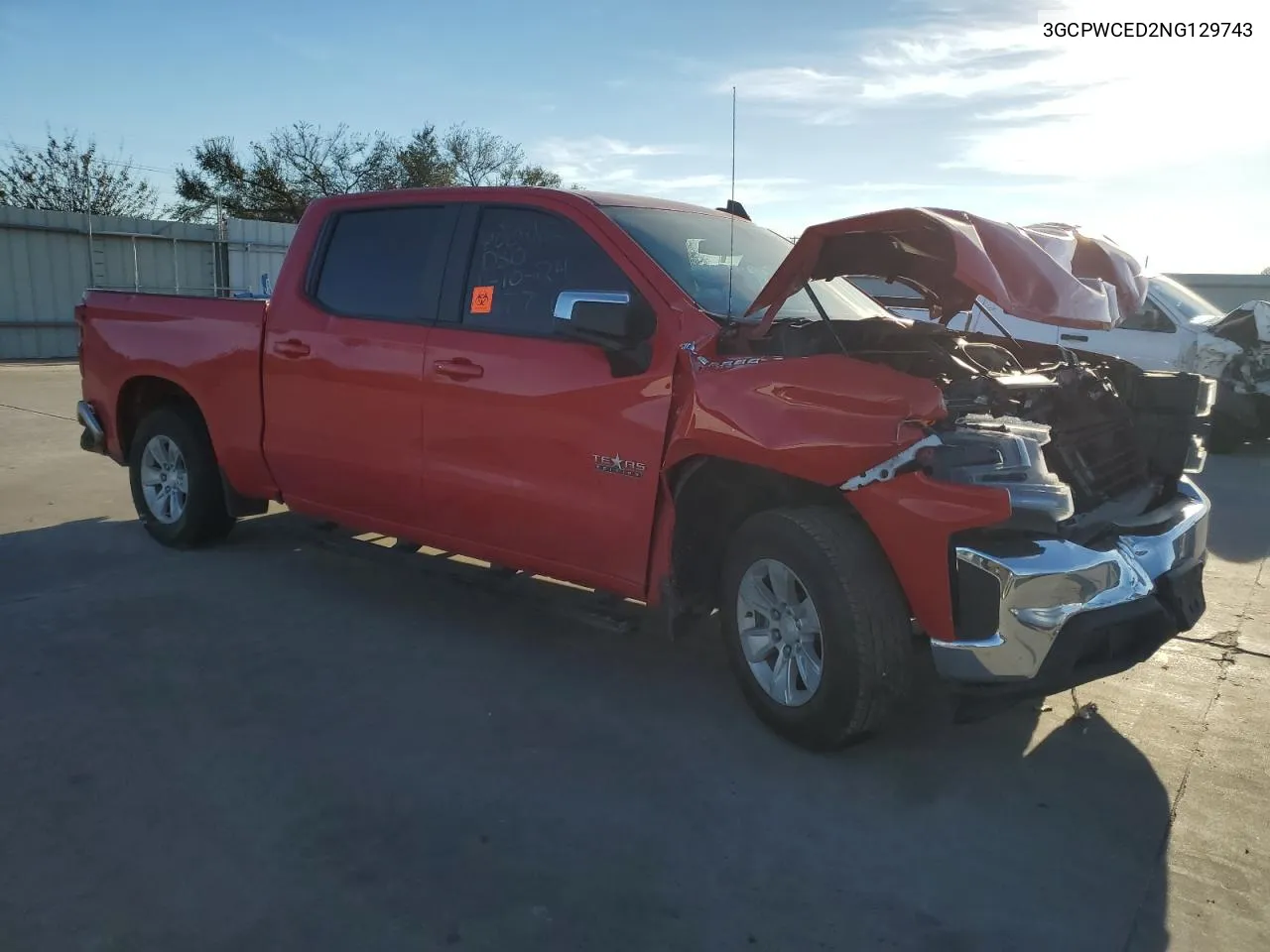 2022 Chevrolet Silverado Ltd C1500 Lt VIN: 3GCPWCED2NG129743 Lot: 80392364