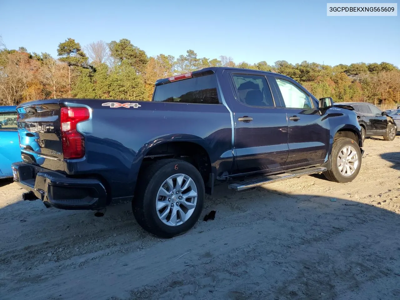 2022 Chevrolet Silverado K1500 Custom VIN: 3GCPDBEKXNG565609 Lot: 80490324