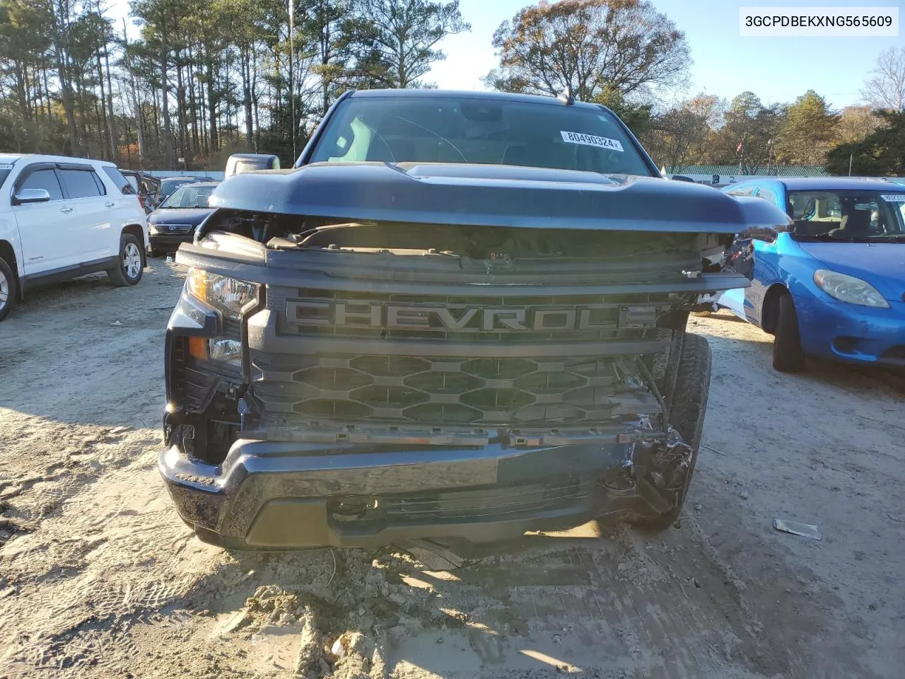 2022 Chevrolet Silverado K1500 Custom VIN: 3GCPDBEKXNG565609 Lot: 80490324