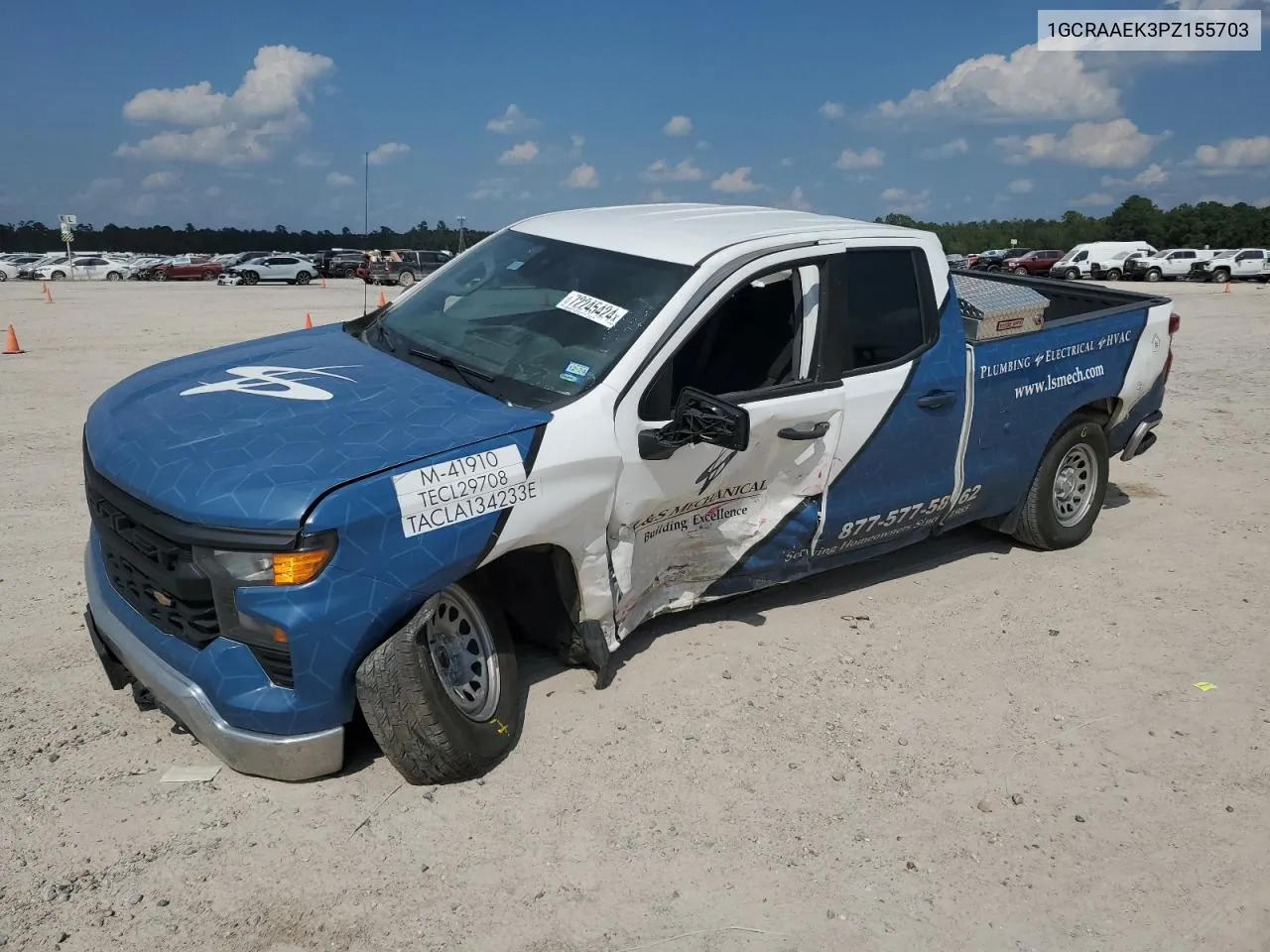 2023 Chevrolet Silverado C1500 VIN: 1GCRAAEK3PZ155703 Lot: 72245424