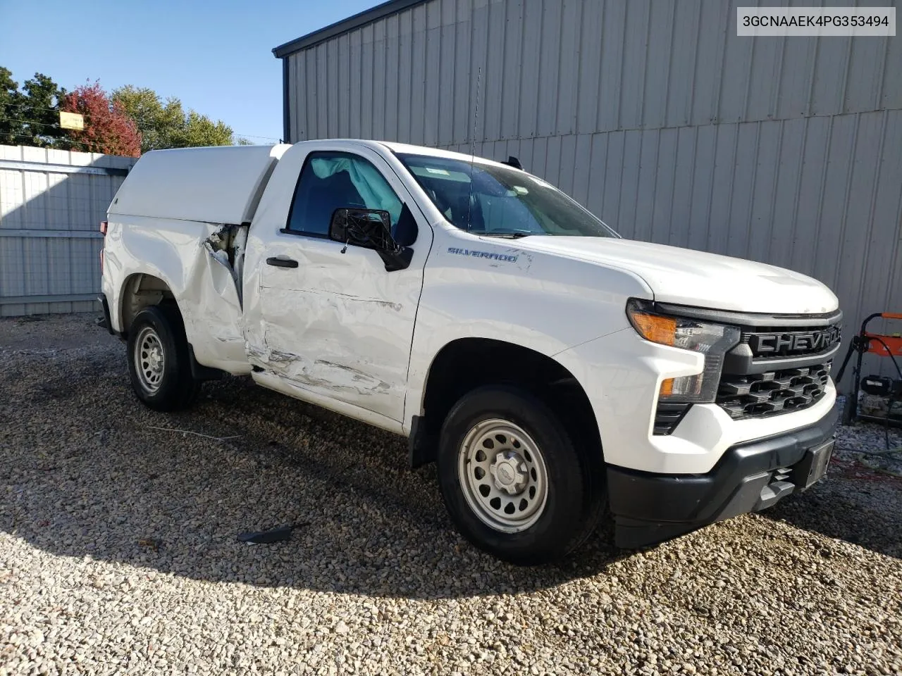 2023 Chevrolet Silverado C1500 VIN: 3GCNAAEK4PG353494 Lot: 76330184