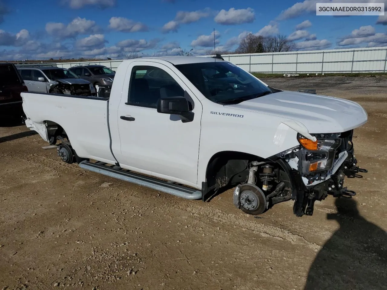 2024 Chevrolet Silverado C1500 VIN: 3GCNAAED0RG315992 Lot: 81501474