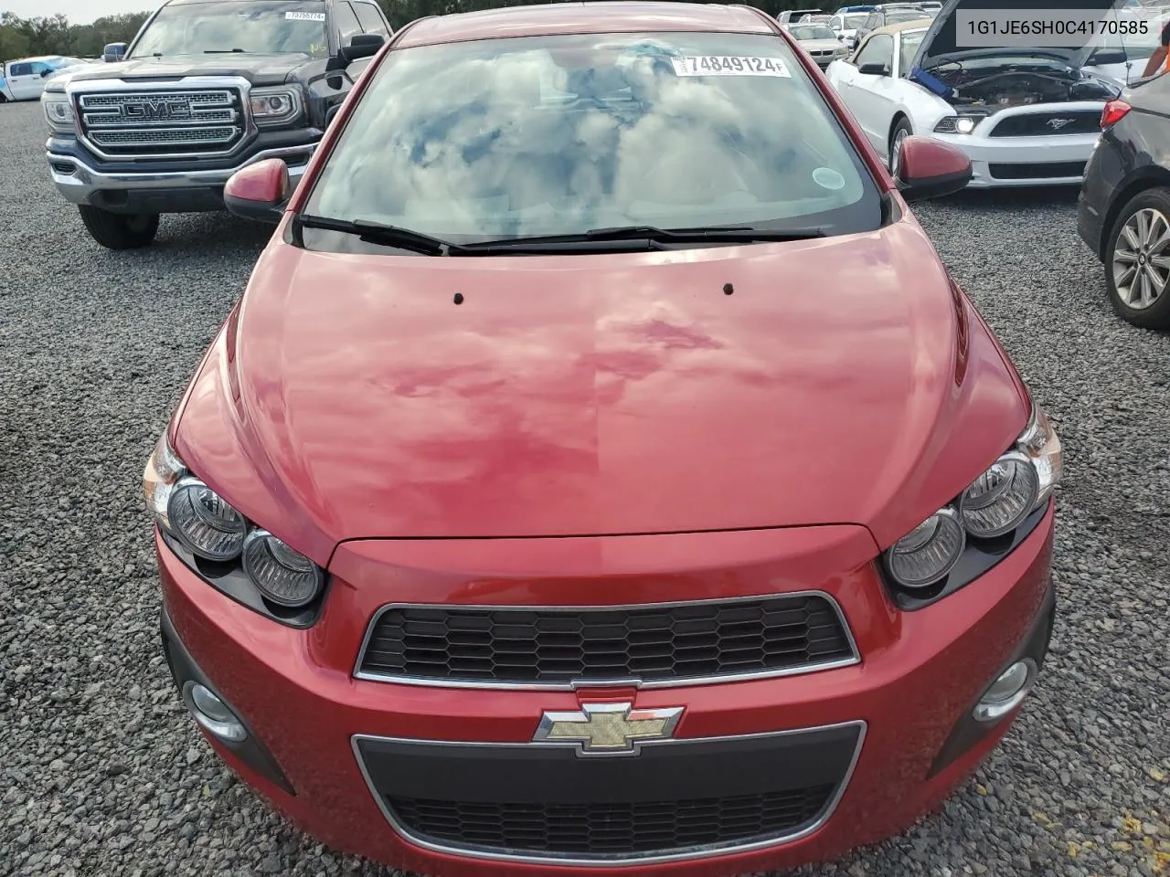 2012 Chevrolet Sonic Ltz VIN: 1G1JE6SH0C4170585 Lot: 74849124