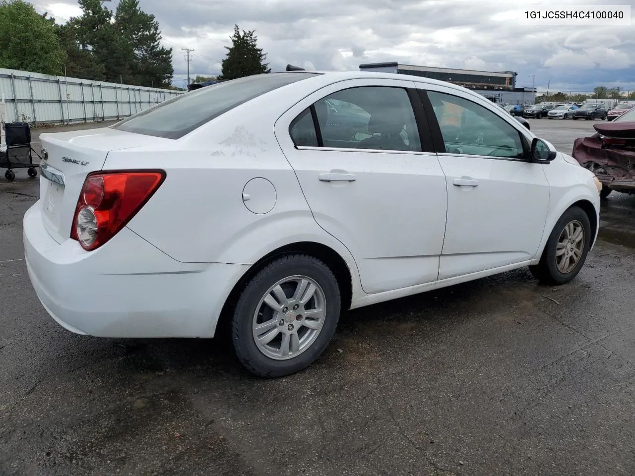 2012 Chevrolet Sonic Lt VIN: 1G1JC5SH4C4100040 Lot: 76056574