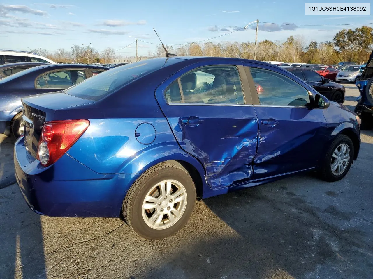 2014 Chevrolet Sonic Lt VIN: 1G1JC5SH0E4138092 Lot: 78927454