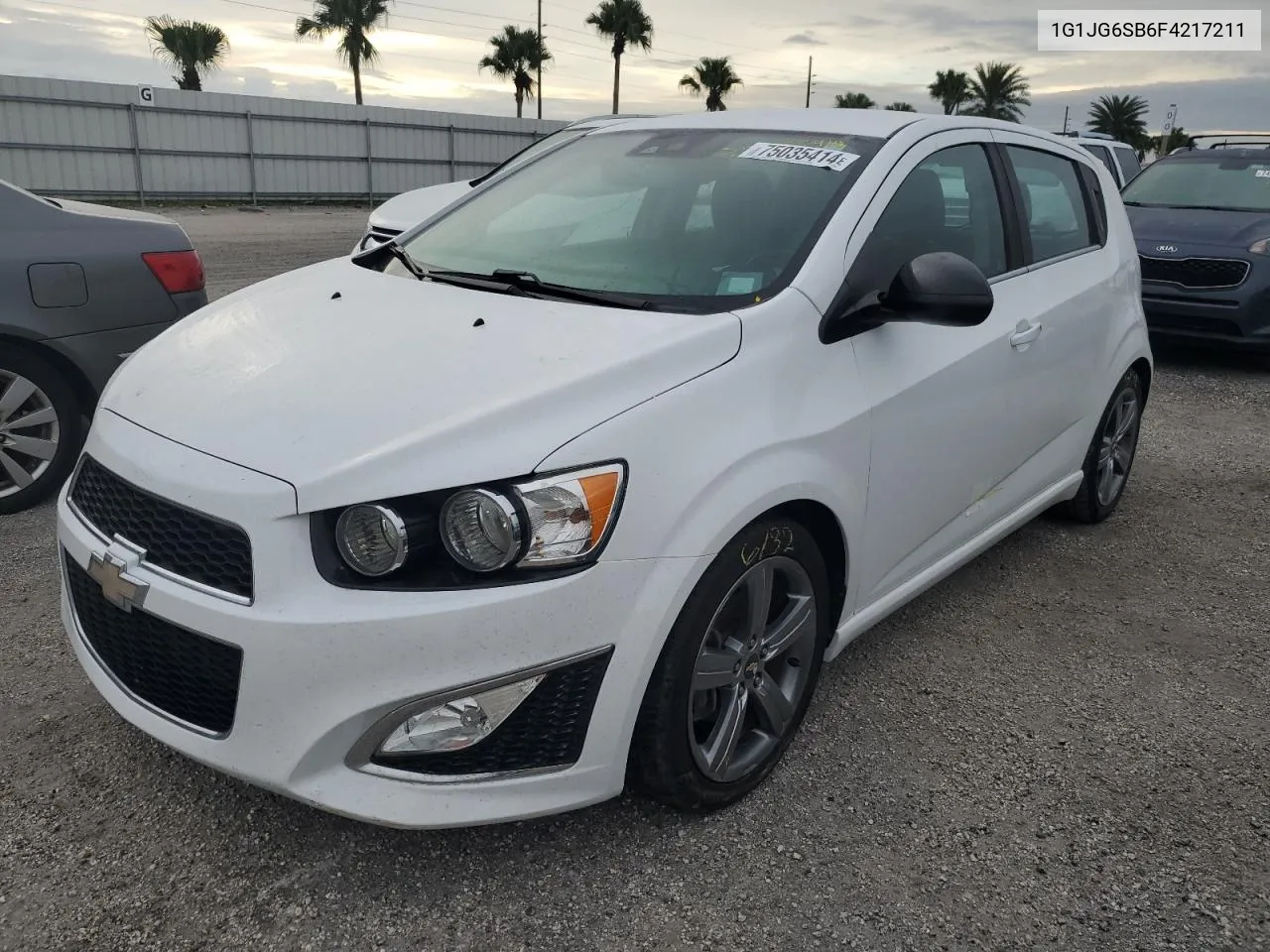 2015 Chevrolet Sonic Rs VIN: 1G1JG6SB6F4217211 Lot: 75035414