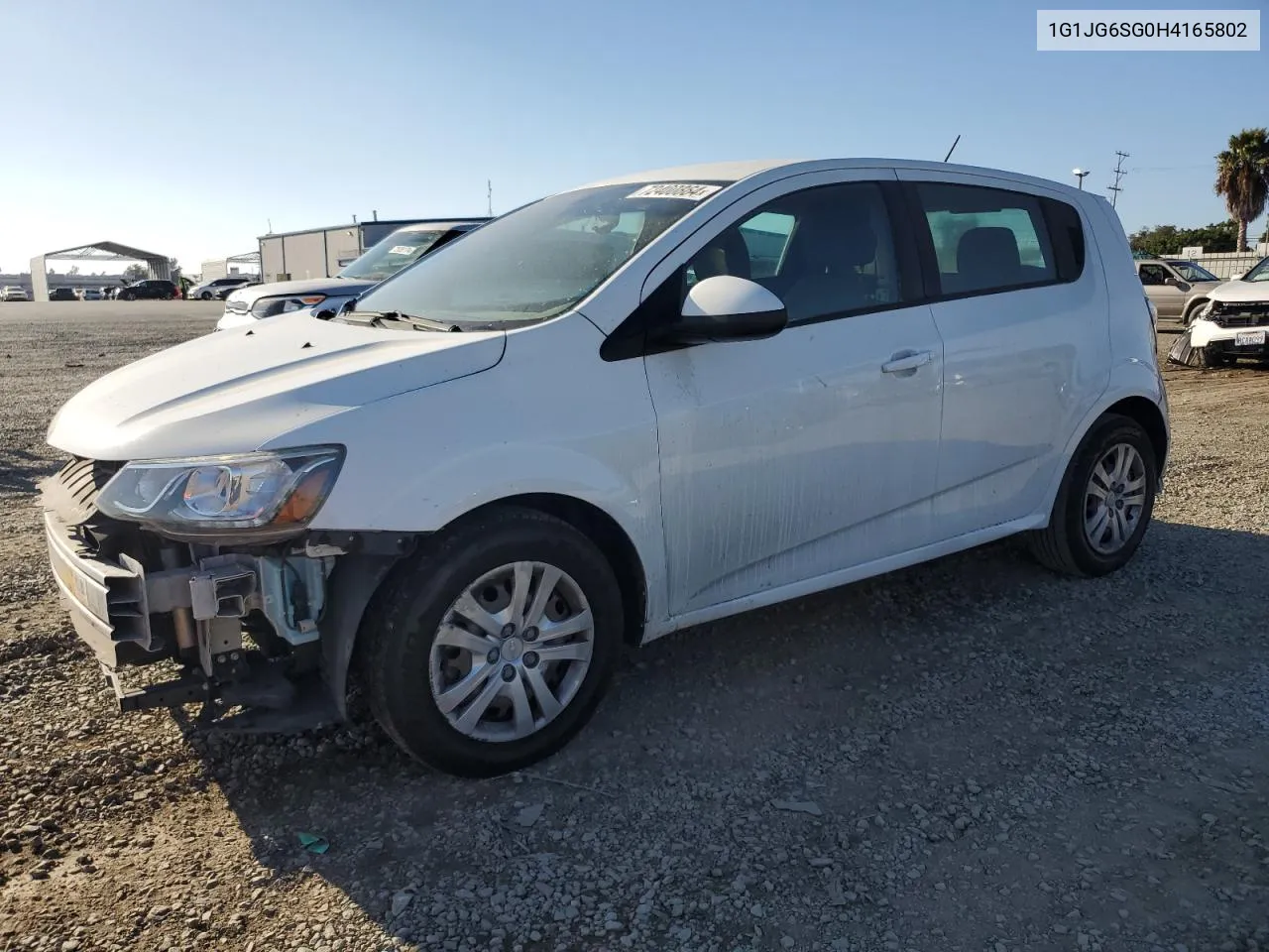 2017 Chevrolet Sonic VIN: 1G1JG6SG0H4165802 Lot: 72400864