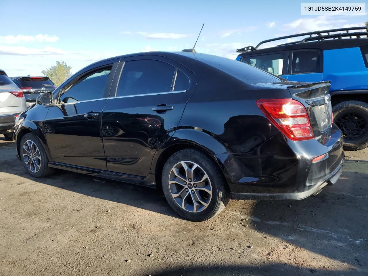 2019 Chevrolet Sonic Lt VIN: 1G1JD5SB2K4149759 Lot: 71669244