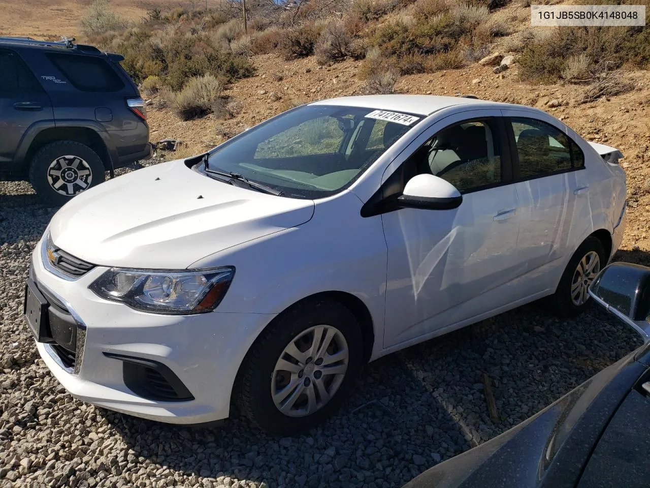 2019 Chevrolet Sonic Ls VIN: 1G1JB5SB0K4148048 Lot: 74121674