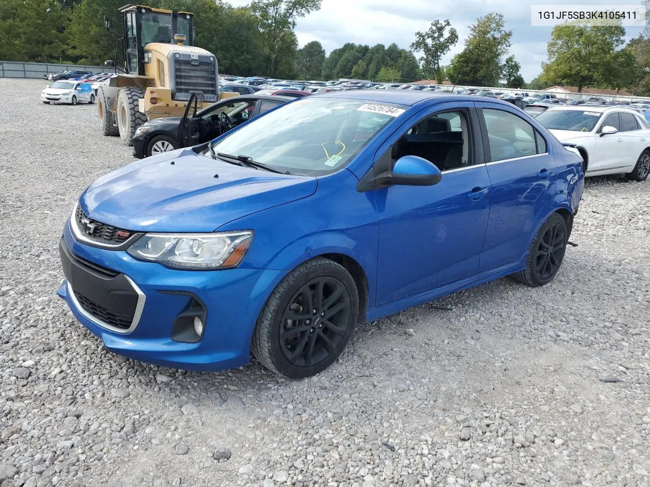 2019 Chevrolet Sonic Premier VIN: 1G1JF5SB3K4105411 Lot: 74526784