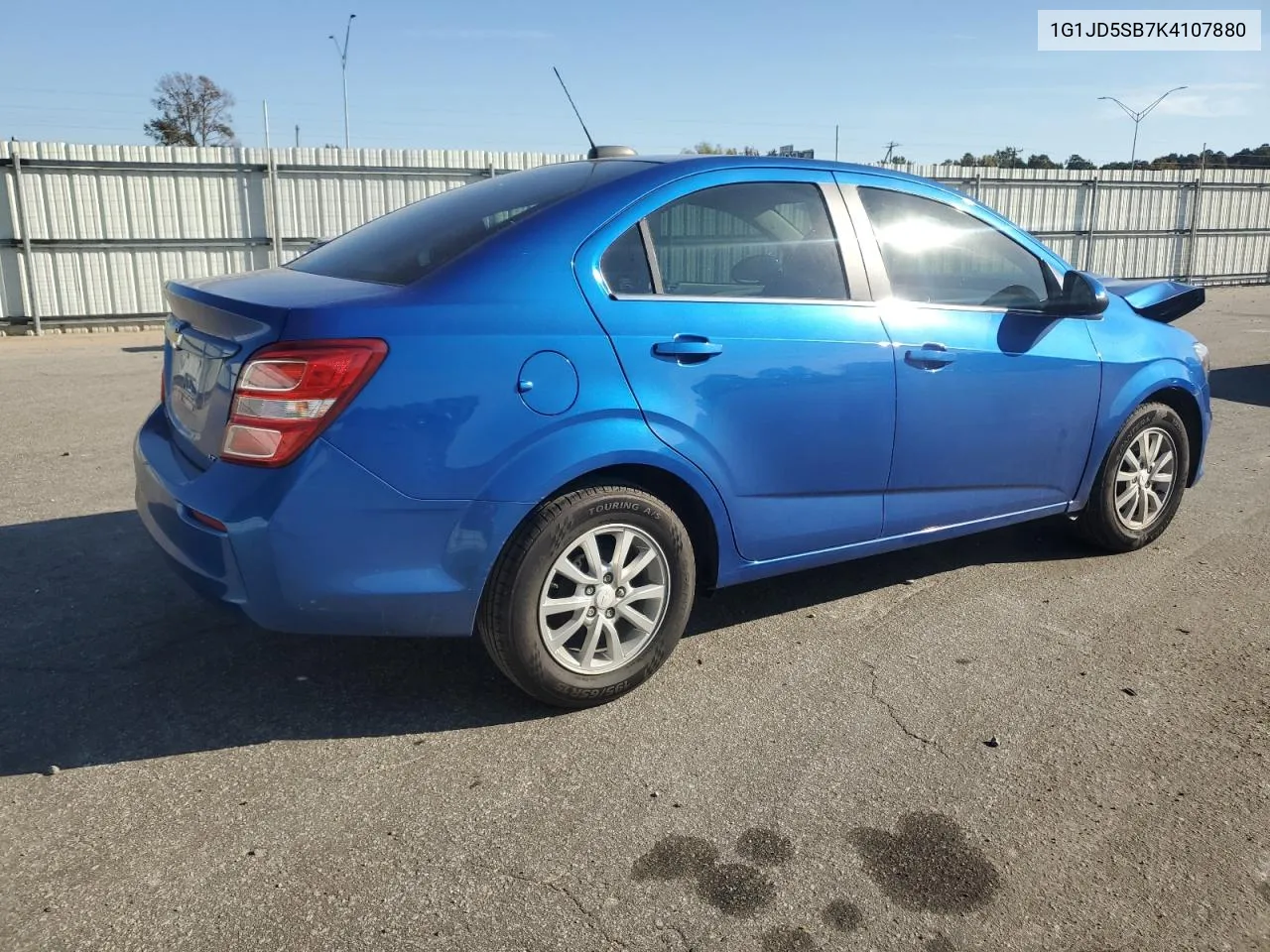 2019 Chevrolet Sonic Lt VIN: 1G1JD5SB7K4107880 Lot: 77754184